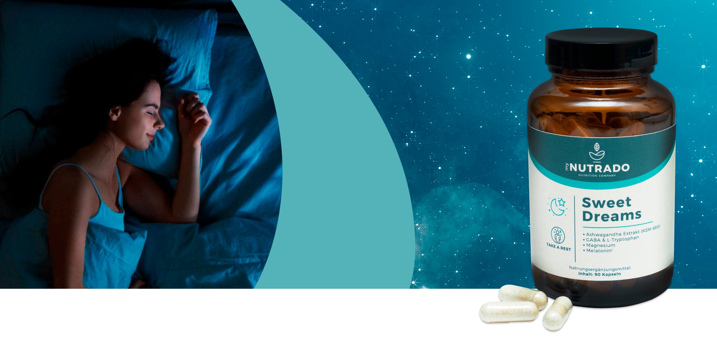 women sleeping, resting and regenerating well with Sweet Dreams by mynutrado