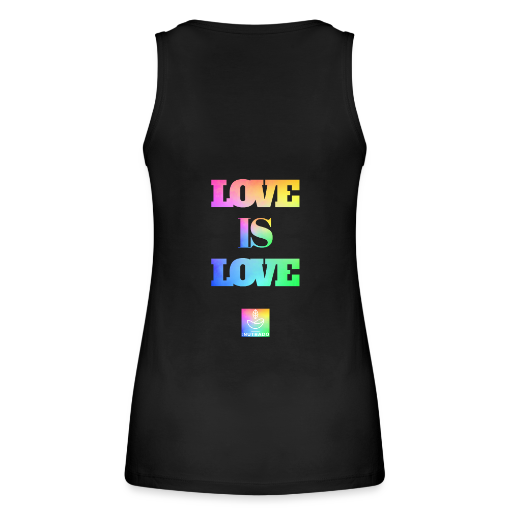 PRIDE Tank Top Women "Love is Love" - Organic Cotton - black